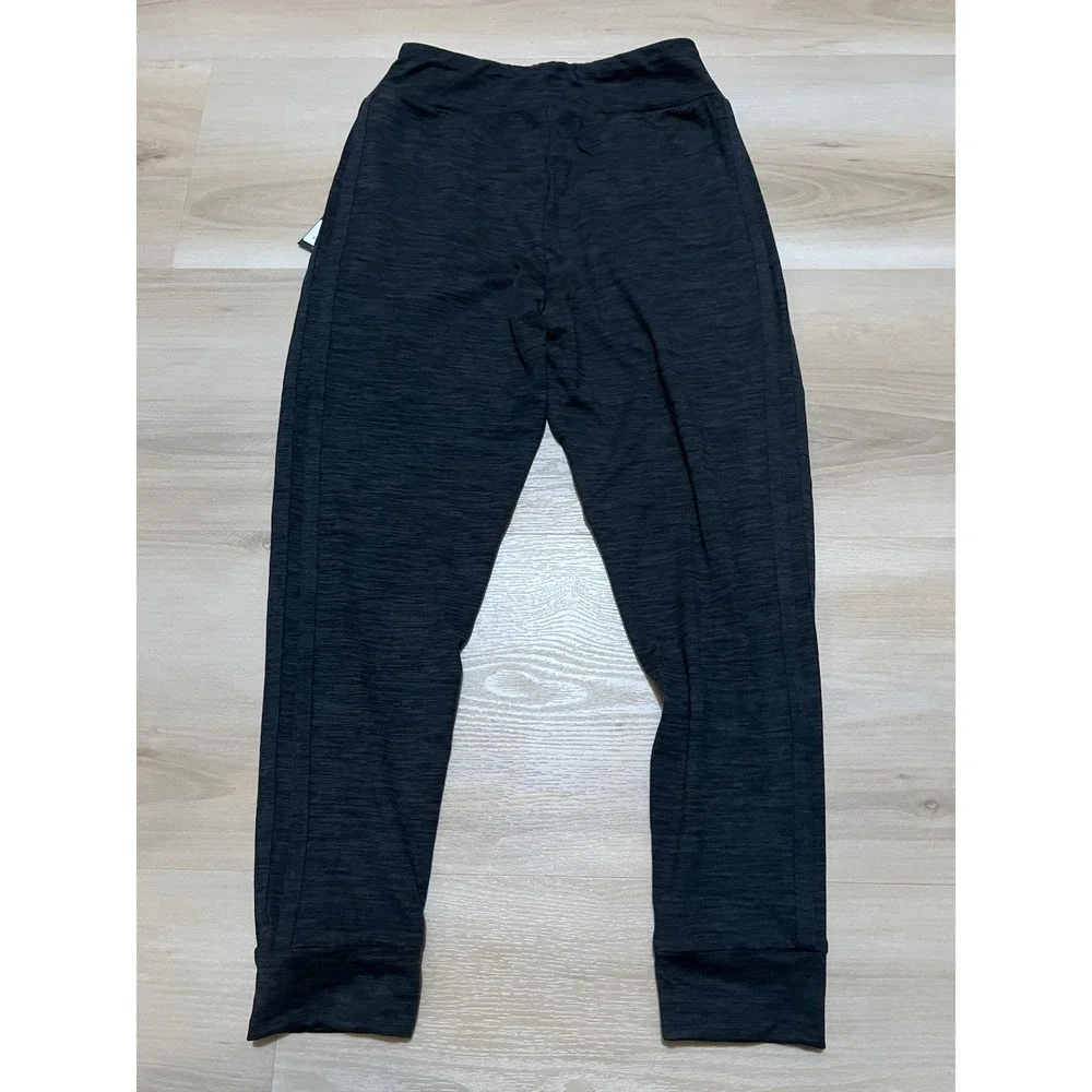 NWT Adidas Girls 3 Striped Cuffed Melange Jogger Pants Grey/Black‎ Sz Small 7/8